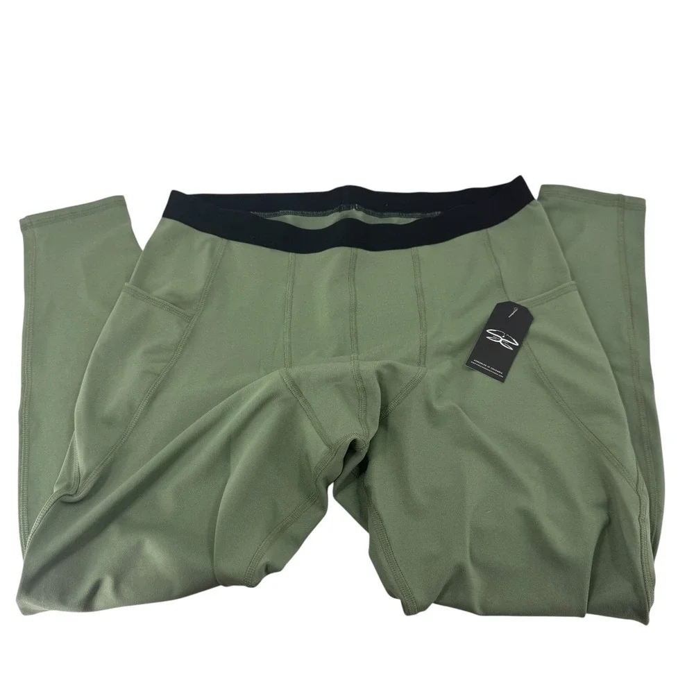 Sweat &‎ Soul Mens XXL Olive Green Compression Pants Training Tights NWT